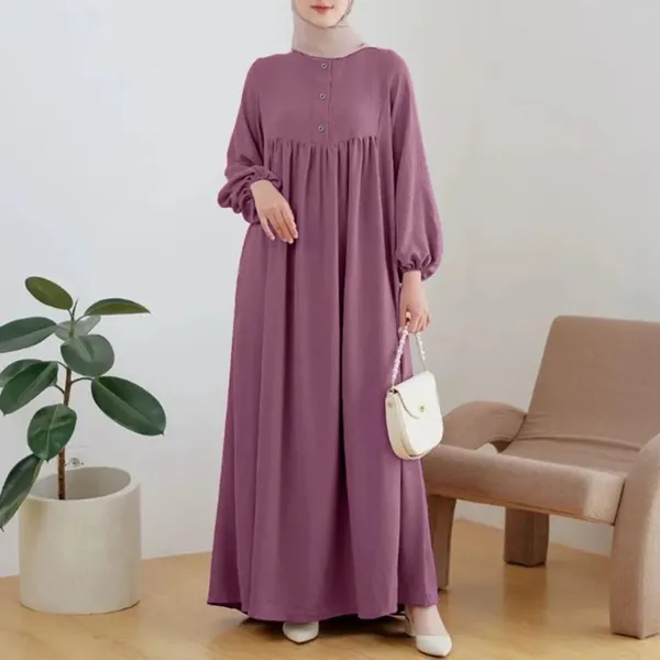 Abiti casual signore abito di moda musulmana Abaya abbigliamento isiamico Donne eleganti abiti da festa a maniche lunghe Vestidos Causal sciolta Ramadan