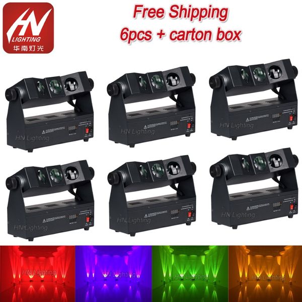 6pcs Wireless DMX LED par Light RGBA 4in1 Batterieantrieb Tri Beam Uplights DJ Effekt Wandwaschanlage Hochzeitsfeier 252f