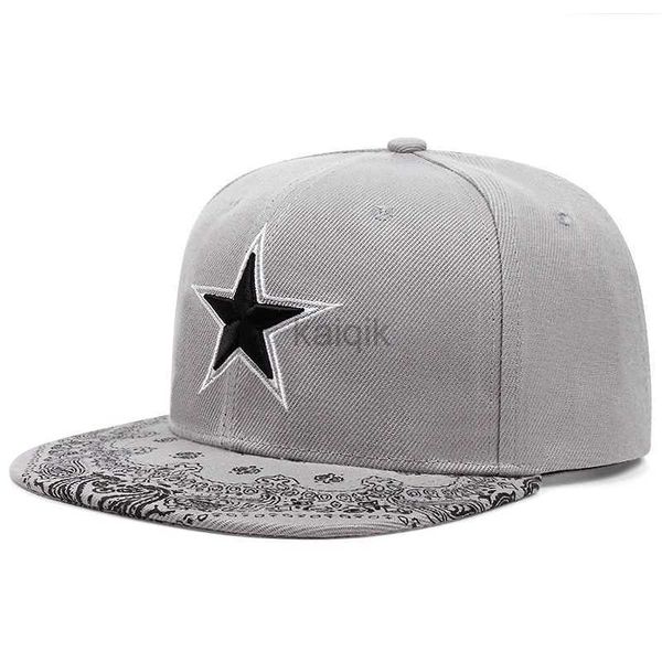 Caps de bola moda Fashion Five pontotas Star Baseball Caps for Men Women Cotton Kpop Snapback Sport Visor Cap Macho Male Outdoor Bone Brim Hat D240507