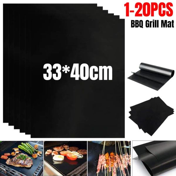 Accessori non abbigliamento tappetino per griglia per barbecue 40*33 cm tappetino da forno per cuocere cuocere la foglio di grigliato resistenza di calore facilmente pulite utensili da cucina puliti