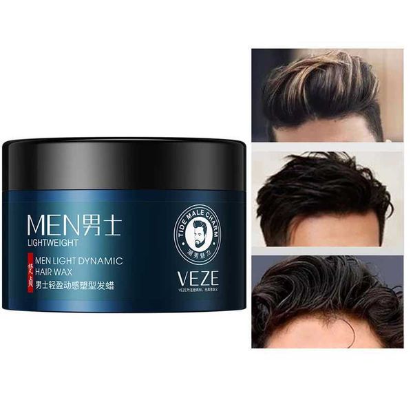 Pomades ceres mas mens de cera de cera pomada prateada avô cinza gel natural gel natural tingimento forte lama 100g q240506