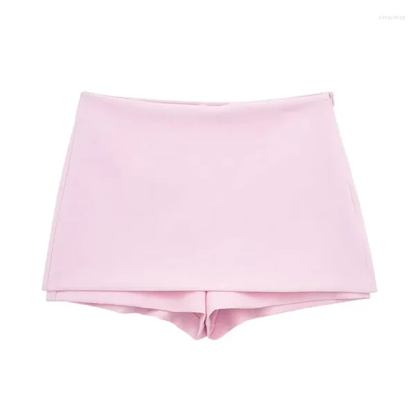 Gonne Skorts Pink Skorts for Women Wah Waist Mini Skirt Pants Y2K Casual Skort Skort Wrap Summer Short Woman Fashion Girls