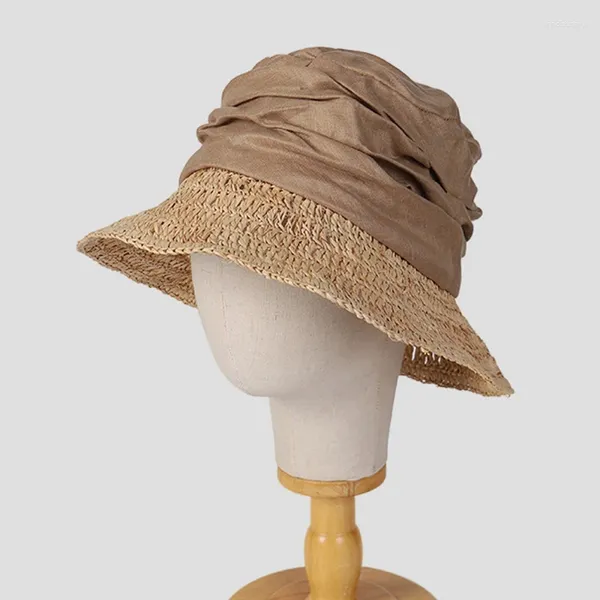 Cappelli larghi cappelli estivi cappello da donna paglia per la protezione solare spiaggia accessori panama grande cappello floppy per vacanza all'aperto