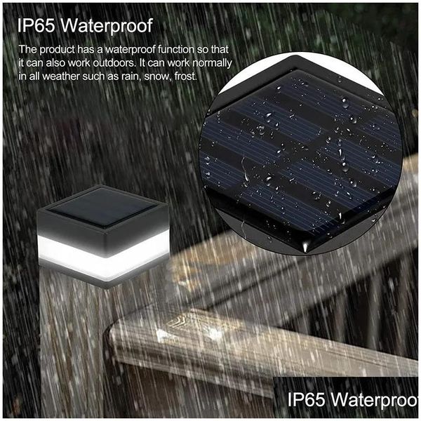 Solar Flood Light Panel Zaun Außen wasserdichte Gartenpfosten mit Batterie für Pfadvorgarten Hinterhöfe Gate Landsca Drop d Dhowe