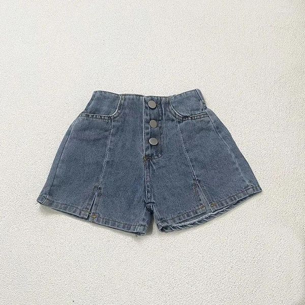 Shorts 2024 Fashion Kids Summer Solid Brief jeans para meninas calças de jeans infantis de jeans