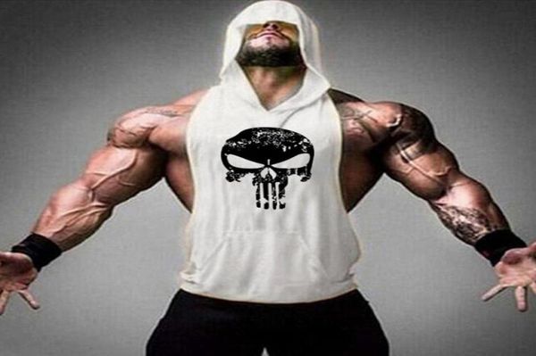 Дизайнерский новый спортзал Superman Fitness с капюшоном жилет Skull Print Mud Men, использующие футболку Muscle Men Releveless Undershirt9233062