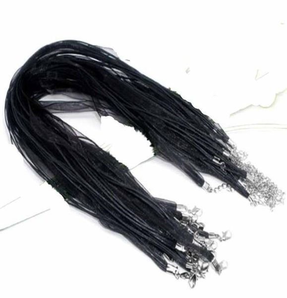 Fashion Black Organza Voile Ribbon Collane Pendenti Casse Cassette 18Quot Gioielli fai da te Fare1706596