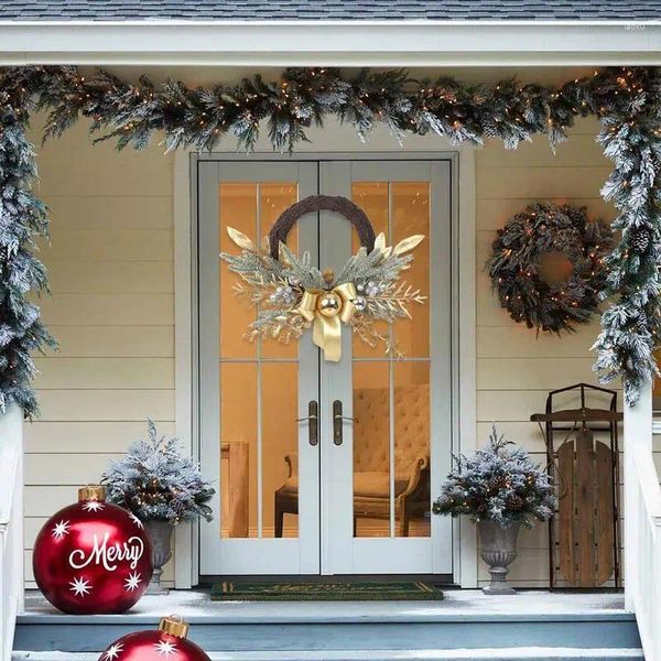 Dekorative Blumen Weihnachts Türkranz handgefertigtes künstliches Frontfenster hängende Garland Thanksgiving Weihnachtsdekoration