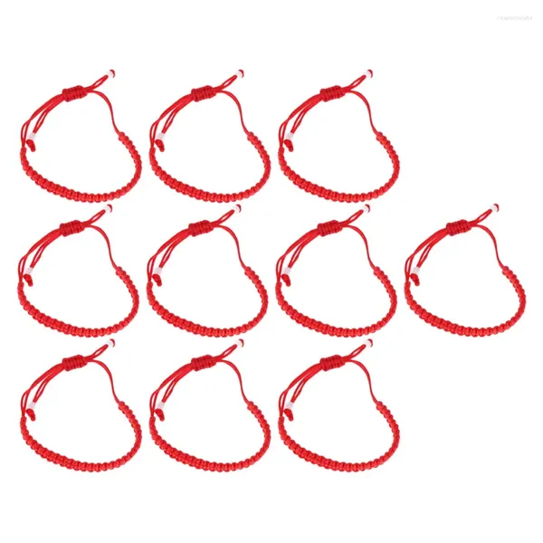 Bracelets de charme 10 PCs Summer Red Mord Cord Ruplelet Decorativa trançada