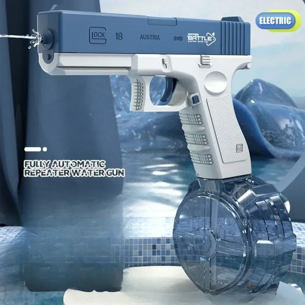 Acessórios para entretenimento para crianças de verão Toy elétrico Automático Spray de água de alta pressão Saborate Black Technology Water Gun 240507