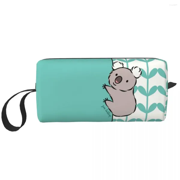 Bolsas de armazenamento personalizadas kawaii agarrado koala urso viajar bolsa cosmética para mulheres higienet orgup organizer damas beleza dopp kit