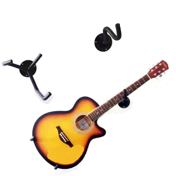 Novo cabide de guitarra 2pcs gancho de carvalho horizontal montagem de parede de guitarra stand rack rack para a maioria dos violões