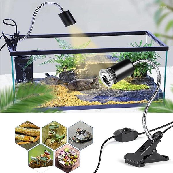 Grow Lights Lampada di calore Reptile con alogeno Acquario Bulbo crogiolarsi per Lucard Terrozy Tortoise Regolable Tortoise