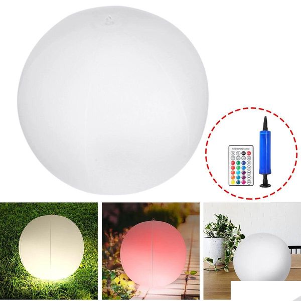 Generatori del vento Power Solar Sflable Ball LED LED Night Light Cordless Pool Floating Garden Deco