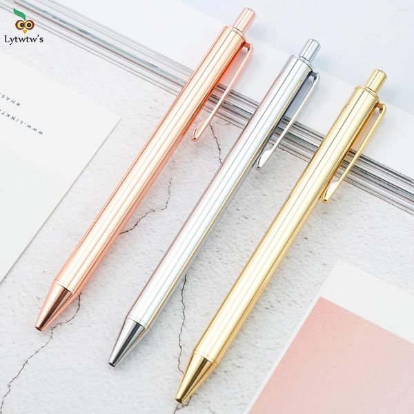 Pieces Lytwtw's Roller BallPoint Pen Peni di lusso Cute Wedding Rose Gold Stationery Stationery Office Forta di alta qualità rotazione di alta qualità