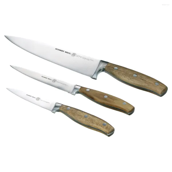 Set di posate da 3 pc set di coltelli da chef acacia forgiato