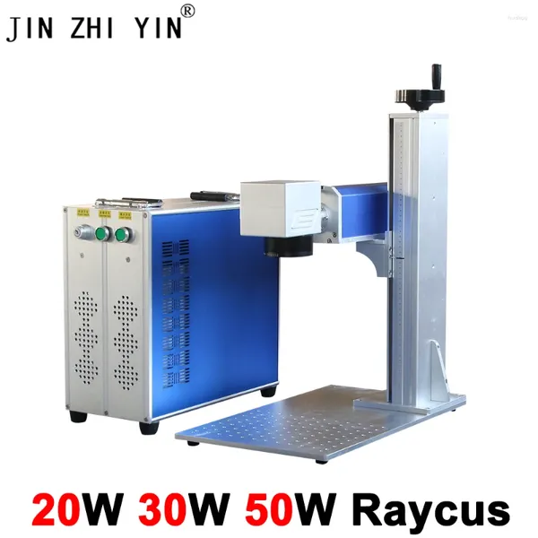 Raycus 30W Fiber Laser Marking Machine metal aço de aço dourado Corte