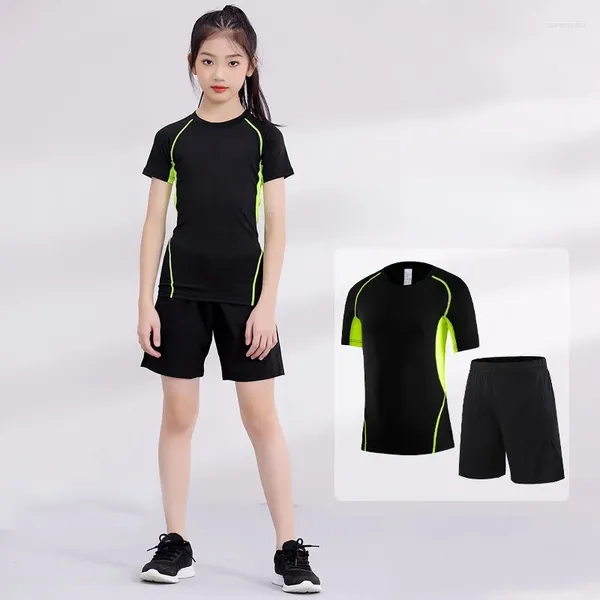 Giyim setleri çocuklar yaz hızlı kurutma basketbol spor giyim 2pcs takım elbise kızlar kızlar giysi çocuk iki parça set kadın