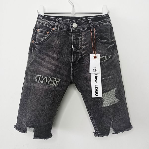 Lila Jeans Shorts Jeans Lila Marke Designer Jeans Männer Retro Wash Slim Fit Hole Casual Jean Shorts Mode Purple Jeans Hochqualität 06