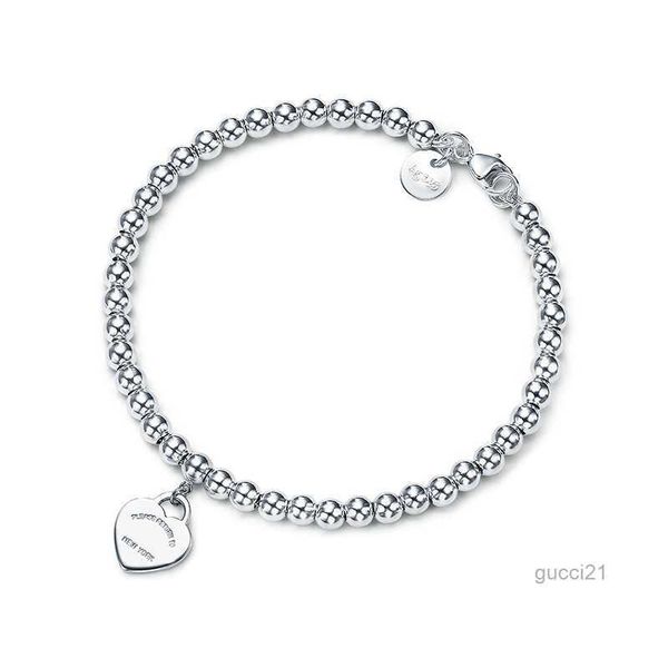 Biço redondo de 4 mm Love Ism Bracelet feminino espessado Sier Bottom Bating for Girlfriend Sovevenir Gift Fashion Charm LSSY