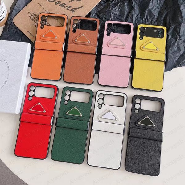 Luxurys Case di telefono classico per Samsung Z Flip 5 4 3 Shell pieghevole pieghevole in pelle retrò Zflip5 Flip4 Flip3 Flip3 TPU Hard TPU Paradone Designer di presentazione del paraurti