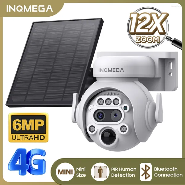 Câmera 4G com segurança do painel solar 12x Zoom Outdoor Surveillance Ptz Pir Detecção Humana Video Came