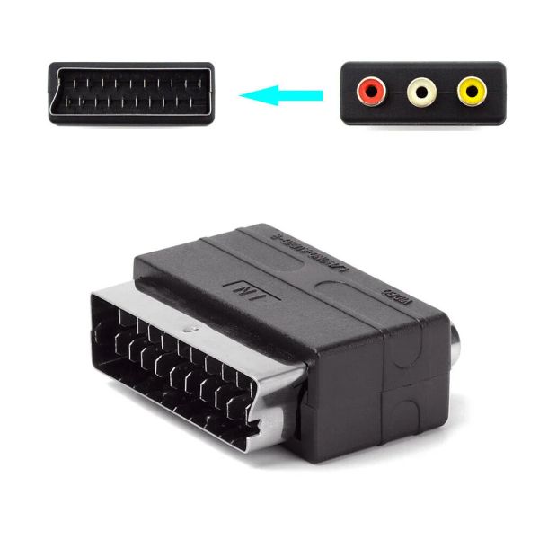 Cavi PS4 Adattatore DVD Wii Scart a 3RCA (2 Audio 1 Video) Adapter Adapter Settop Casella nel convertitore Adattatore tipo Scart
