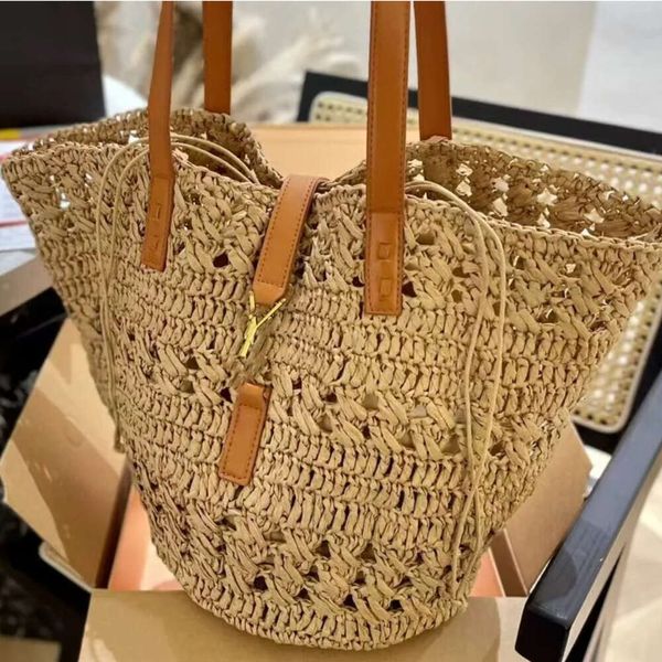 New Beach Bag Casual Rattan große Kapazität Totes Designer Wicker gewebt Frauen Handtaschen Sommer Beach Bali Strohbeutel