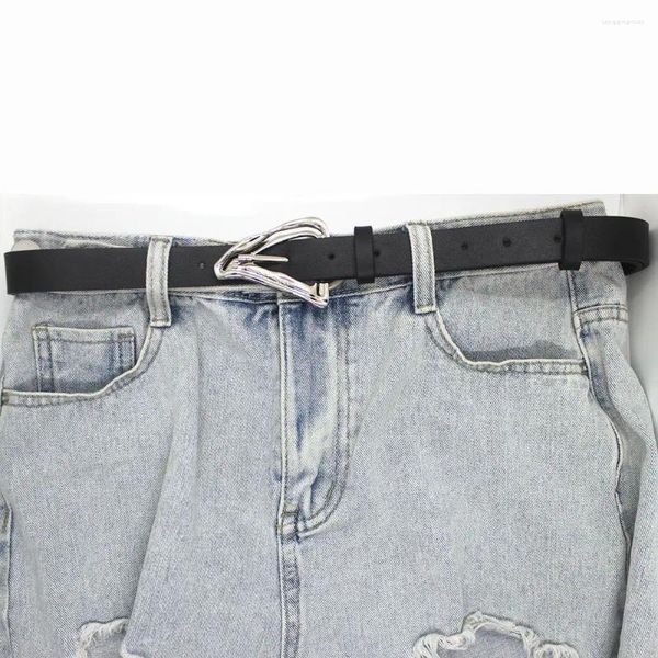 Gürtelschnalle für Frauen Männer legierte koreanische Modezubehör Jeans Gürtel Leder Taille