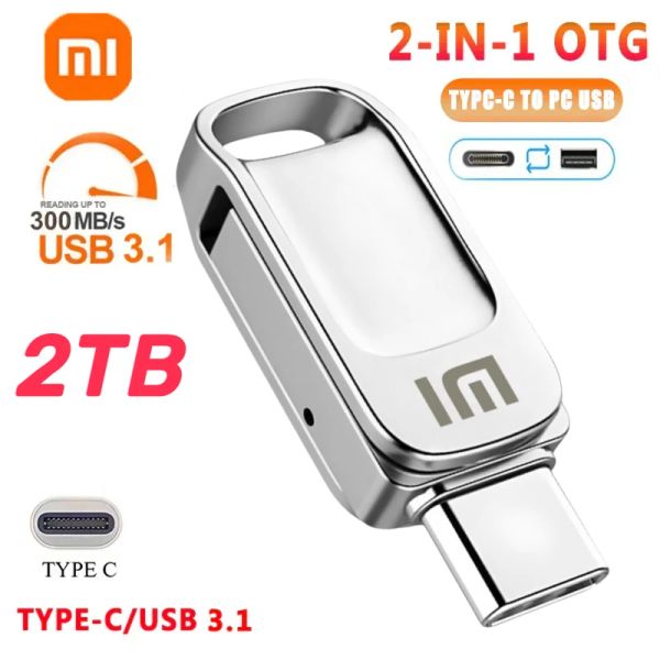 Azionamenti Xiaomi Typec 2Tb USB3.0 Pen Drive Flash Drive Memory Stick 128GB 256GB 512GB 1 TB Pendrive USB Stick Thumb Drive per PC per laptop