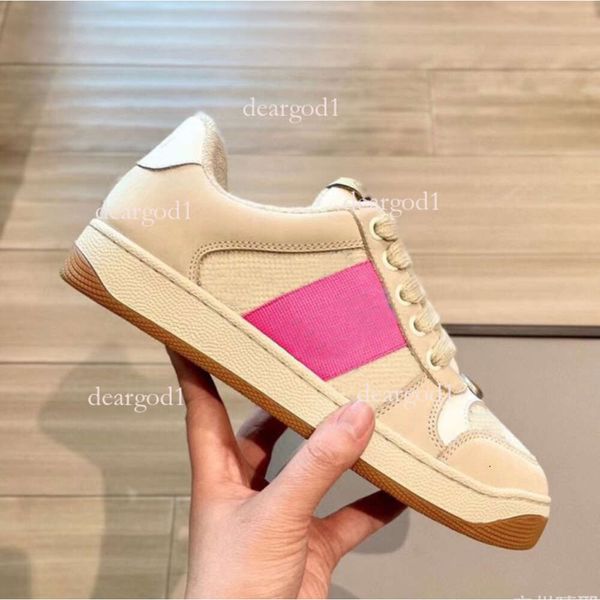 Screener sneakers Scarpe designer Gussie per cristallo femminile da donna Sneaker Sneaker Brand Brand Striped Fashion Retro Dirty in pelle MEN'S High 14