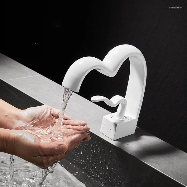 Waschbecken Wasserhähnen kreative Liebe Design Becken Wasserhahn Wasserfall Feststoff Messin