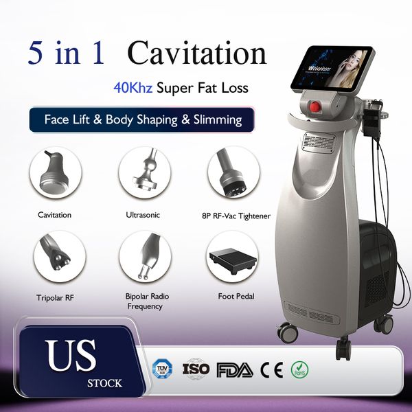 Cavitação a vácuo RF Slimming Machine Frequency Frequency Skin Skin Bio Bio Body Slimming Contouring