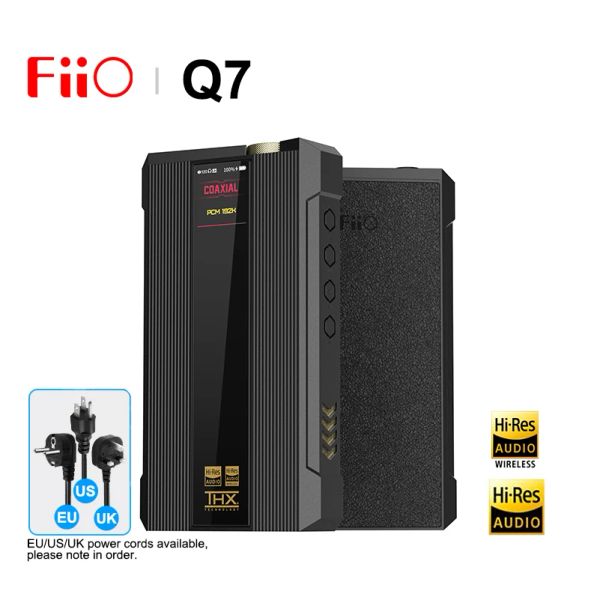 Amplificador fiio q7 portátil DesktopClass fone de ouvido amplificador AMP DAC HIGHEND XU316 ES9038PRO QCC5124 CHIPS 3000MW POWER DSD512