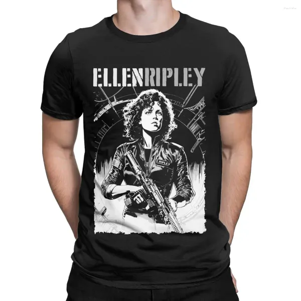 Magliette da uomo alien ellen ripley abbigliamento merch t-shirt per leisure di cotone per uomo toni toni rotondi a manica corta più dimensioni