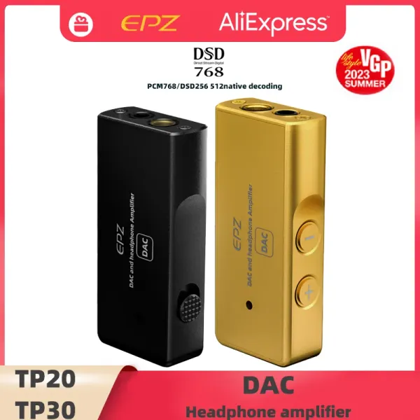 Amplificatore EPZ TP20 TP30 MQA portatile MQA USB DAC Audio Audio Amplificatore / Dongle Tipo C ES9038Q2M DSD256 DSD512 Decodificatore 3,5 mm 4.4 mm