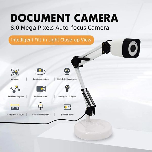 Scanners 2 em 1 Document Scanner Camera webcam com foco automático e luz suplementar de LED 8 megapixels hd de alta definição A3 Tamanho