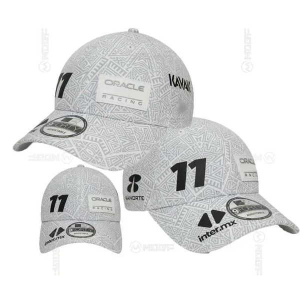 Ballkappen 2024 Rennen F1 Sonderausgabe Mexiko Check Perez Weißer Baseball C Offroad Motorrad C MX Off Road Baseball Hat J240506