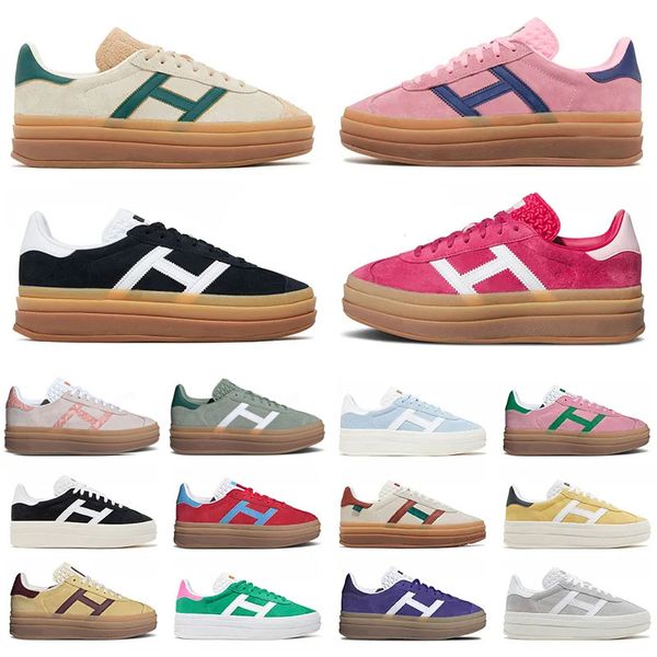 Nuove scarpe da design Gazzelle scarpe da donna audace Spessala casual glew rosa GUM GUM VELVET WOMENS DEOMENS OGE VEGAN CREAM CREMA CREMA VERGIALE GREEN JOGGING SIFFERTI SPETTI