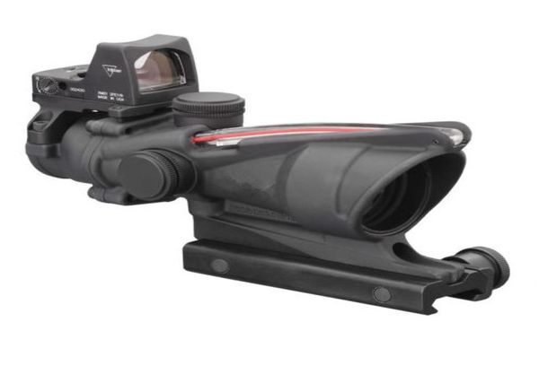 Stile tattico in stile trijicon 4x32 Duello della sorgente in fibra reale Ambito da vista illuminato RMR Micro Acog Style Scope con fucile con micro rossi DOT9607229