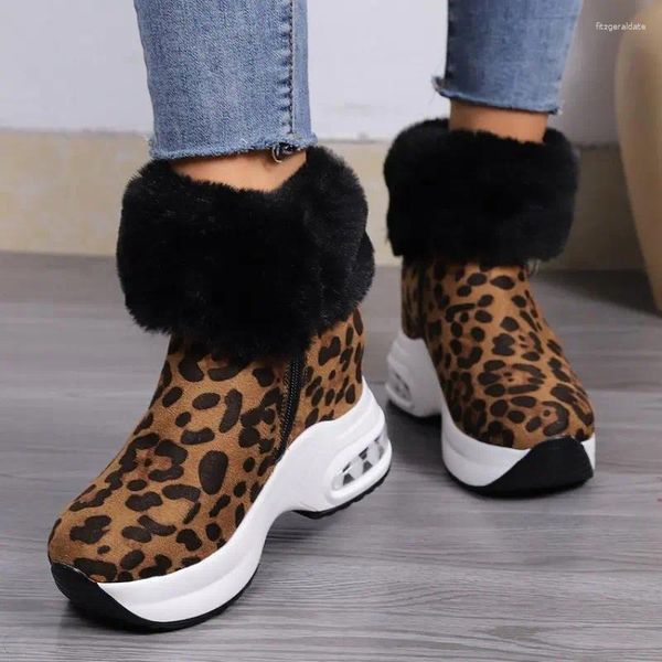 Stiefel ankle Stiefel für Frauen warm Fuzzing plus Plüsch Winter Schnee Retro Reißverschluss Frau Innere zunehmende Botas mujer