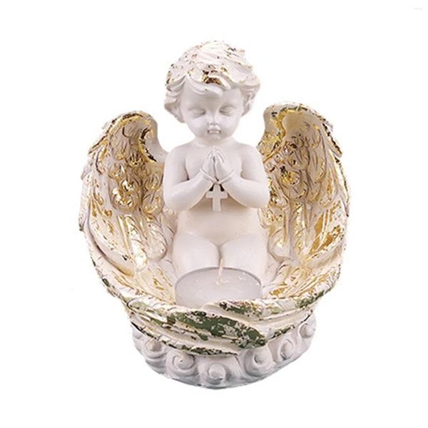 Titulares de vela Durável estátua anjo Tealight Hous Home Resin Statuine Sculpture trazer felicidade para o casamento de casamento