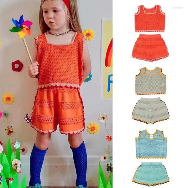 Set di abbigliamento pre-vendita (nave in aprile) 2024 kp Summer Babystrello vestiti a maglia Shorts Shorts Abita