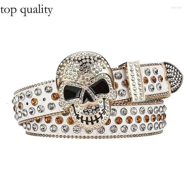 Cinture alla moda e personalizzata cintura da donna in stile punk ragazza del cranio rivettano diamante diamante gotico 409