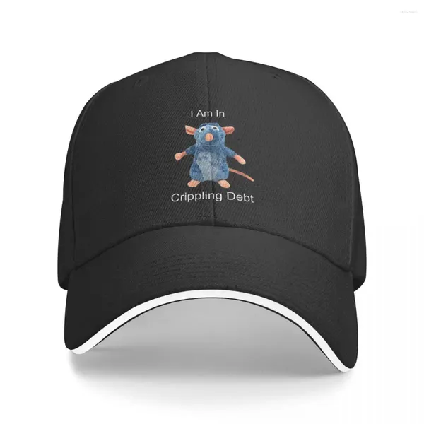 Ball Caps I Am in Crippling Debt T-shirt carino Funny Rat Graphic Baseball Quality di qualità da donna Cappelli da donna