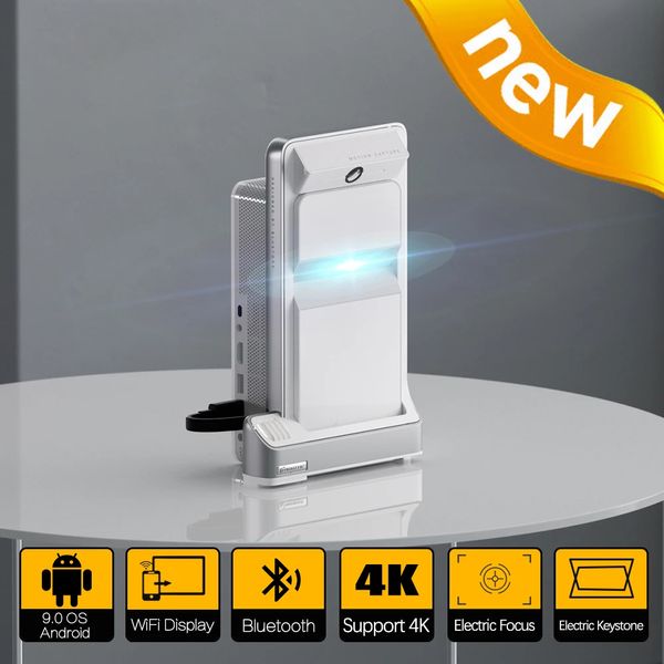 Zaolightec P9 4K Smart Short Throw proiettore Android per Home Theater 1000 ANSI Lumens DLP Ultra HD Portable Proiettori portatili all'aperto