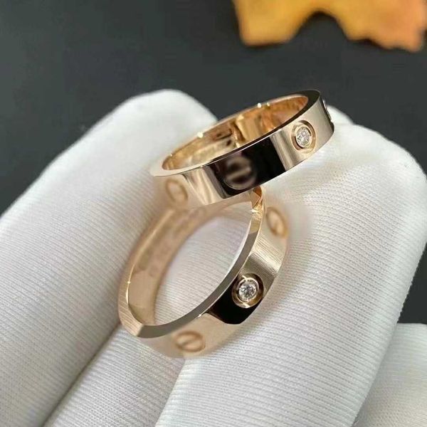 Um anel de amor especial Love Love Full Ring Casal Size Mens e Gold Rose Womens com Anéis Originais de Carrinho