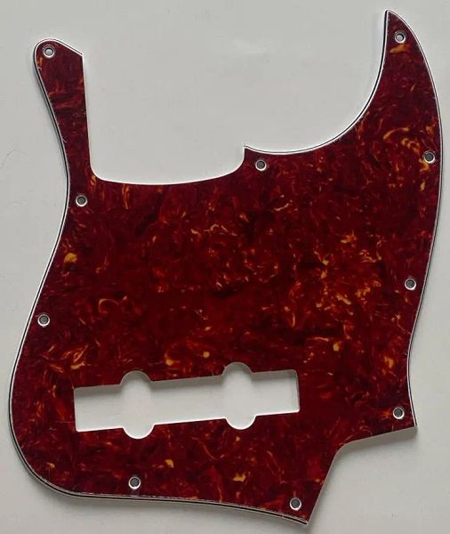 Accessori per Fit Jazz Bass Guitar 5 String JB Guitar Pickguard (Tortoise rossa a 4 Ply)