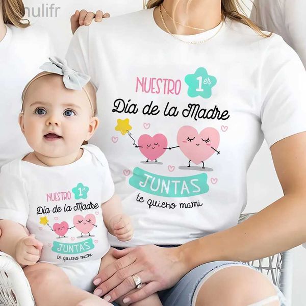 Abiti di abbinamento per famiglie La nostra prima mamma Mather Matching Outfit Pattern Family Set Family Set a maniche corta Equipa