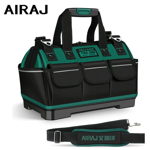 Airaj Elektriker Werkzeugtasche mit reflektierender Streifen Oxford Stoffkleidung-resistentes Mehrfach-Pocket-Wasserdurchführungshandbeutel 240420